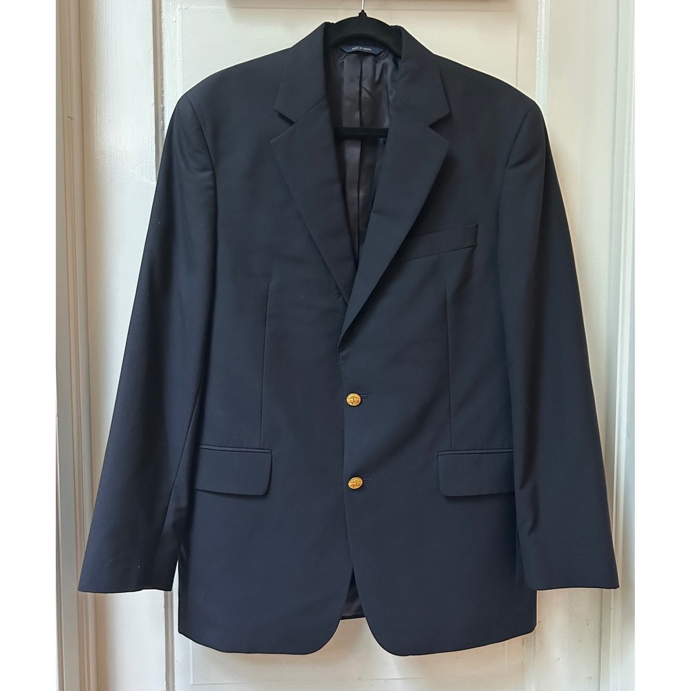 Brooks Brothers Brooksease Loro Piana Wool Navy Blue Blazer Size 40R